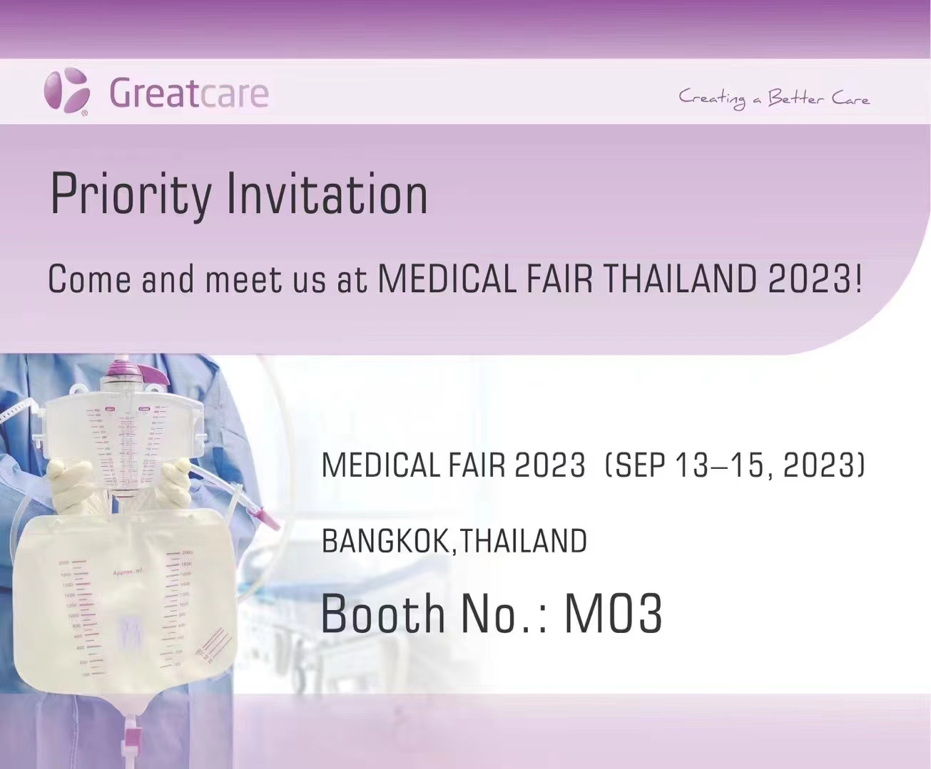 A equipe Greatcare está participando da Medical Fair Tailândia 2023